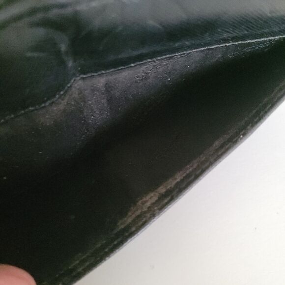 Coach Leather Wallet Black Zip Around Large Clutch BROKEN ZIP - Picture 5 of 8